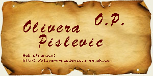 Olivera Pislević vizit kartica